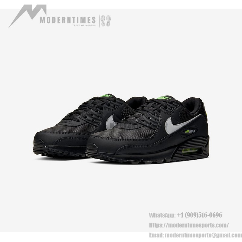 Nike Air Max 90 'ブラック/ボルトグリーン' CV1634-001 - Max Airクッショニングとスタイリッシュなデザイン Nike Air Max 90 'ブラック/ボルトグリーン' CV1634-001 - 大胆なブラックスニーカーとネオングリーンアクセント