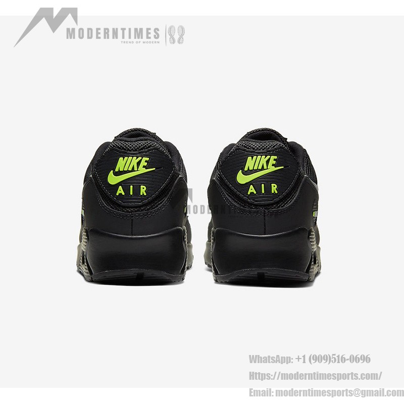 Nike Air Max 90 'ブラック/ボルトグリーン' CV1634-001 - Max Airクッショニングとスタイリッシュなデザイン Nike Air Max 90 'ブラック/ボルトグリーン' CV1634-001 - 大胆なブラックスニーカーとネオングリーンアクセント
