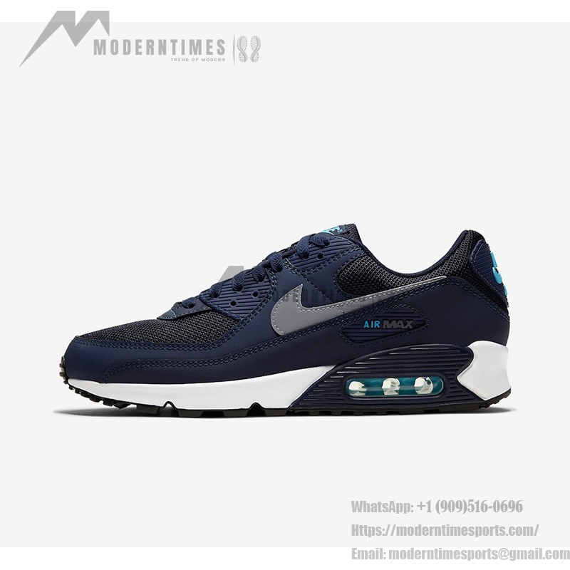 Nike Air Max 90 'ネイビーブルー' CV1634-400 - Max Airクッショニングとモダンなデザイン Nike Air Max 90 'ネイビーブルー' CV1634-400 - スタイリッシュなネイビースニーカーとライトブルーアクセント