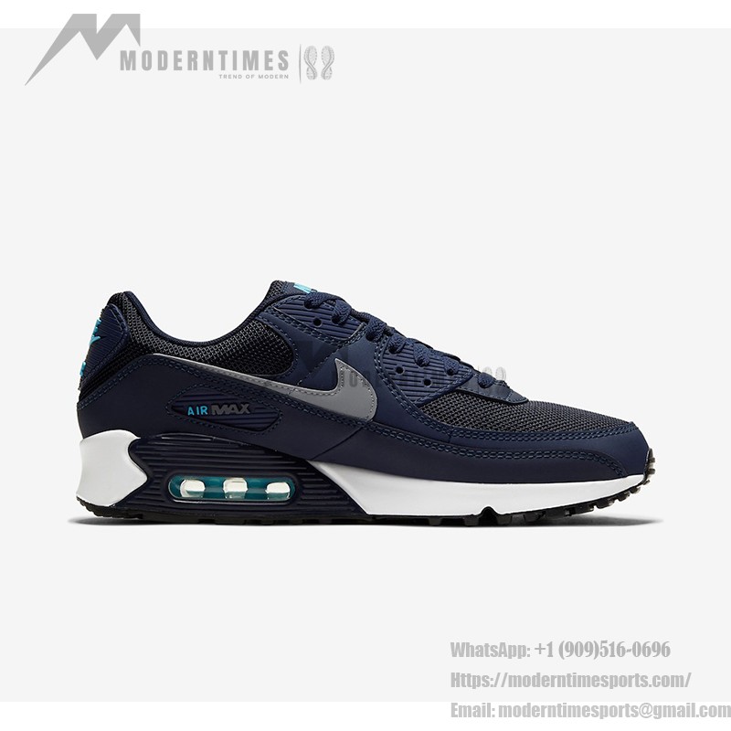 Nike Air Max 90 'ネイビーブルー' CV1634-400 - Max Airクッショニングとモダンなデザイン Nike Air Max 90 'ネイビーブルー' CV1634-400 - スタイリッシュなネイビースニーカーとライトブルーアクセント