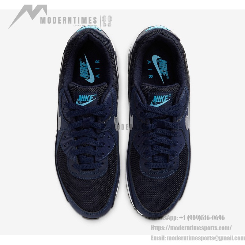 Nike Air Max 90 'ネイビーブルー' CV1634-400 - Max Airクッショニングとモダンなデザイン Nike Air Max 90 'ネイビーブルー' CV1634-400 - スタイリッシュなネイビースニーカーとライトブルーアクセント