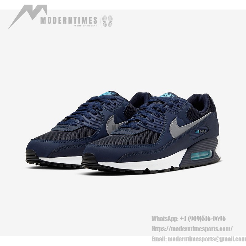 Nike Air Max 90 'ネイビーブルー' CV1634-400 - Max Airクッショニングとモダンなデザイン Nike Air Max 90 'ネイビーブルー' CV1634-400 - スタイリッシュなネイビースニーカーとライトブルーアクセント
