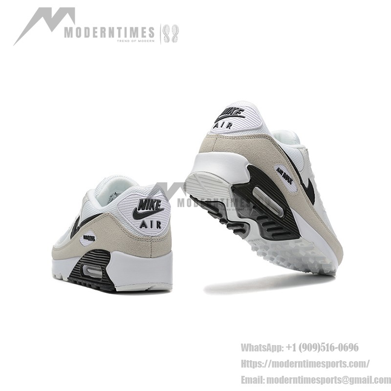 Nike Air Max 90 CW7483-100 - ホワイト&グレー スニーカー Nike Air Max 90 CW7483-100 - ホワイト&ライトグレー スニーカー ブラックスウッシュ付き