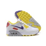 Nike Air Max 90 DA8726-100 - 鮮やかなカラーが魅力のアイコニックなホワイトスニーカー Nike Air Max 90 DA8726-100 - イエロー、パープル、レッドアクセントが特徴のホワイトスニーカー