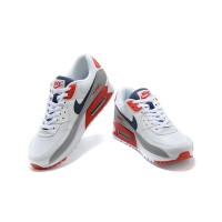 Nike Air Max 90 DB0625-101 - グレー、レッド、ネイビーアクセントが際立つホワイトスニーカー | タイムレスな快適さとスタイル