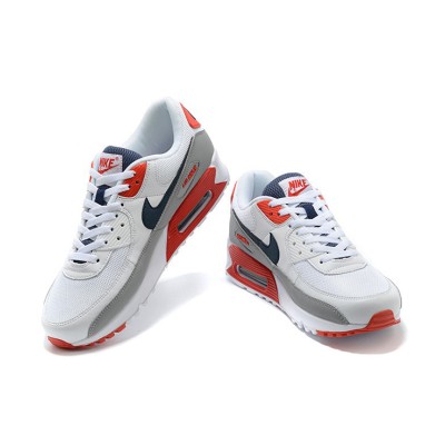Nike Air Max 90 DB0625-101 - グレー、レッド、ネイビーアクセントが際立つホワイトスニーカー | タイムレスな快適さとスタイル