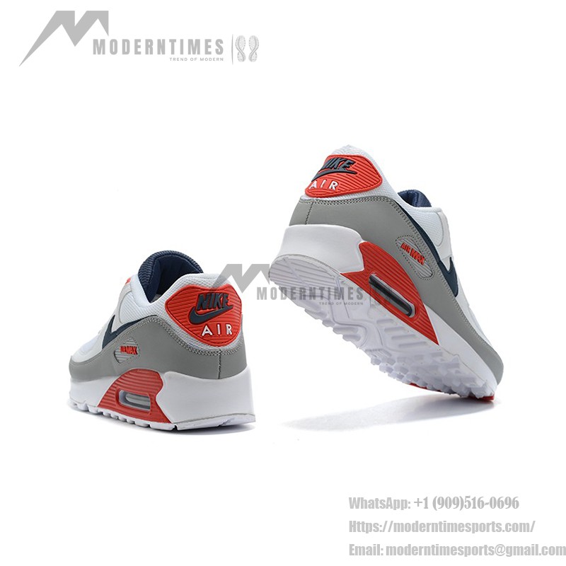 Nike Air Max 90 DB0625-101 - タイムレスで洗練されたホワイトスニーカー Nike Air Max 90 DB0625-101 - グレー、レッド、ネイビーアクセントが特徴のホワイトスニーカー