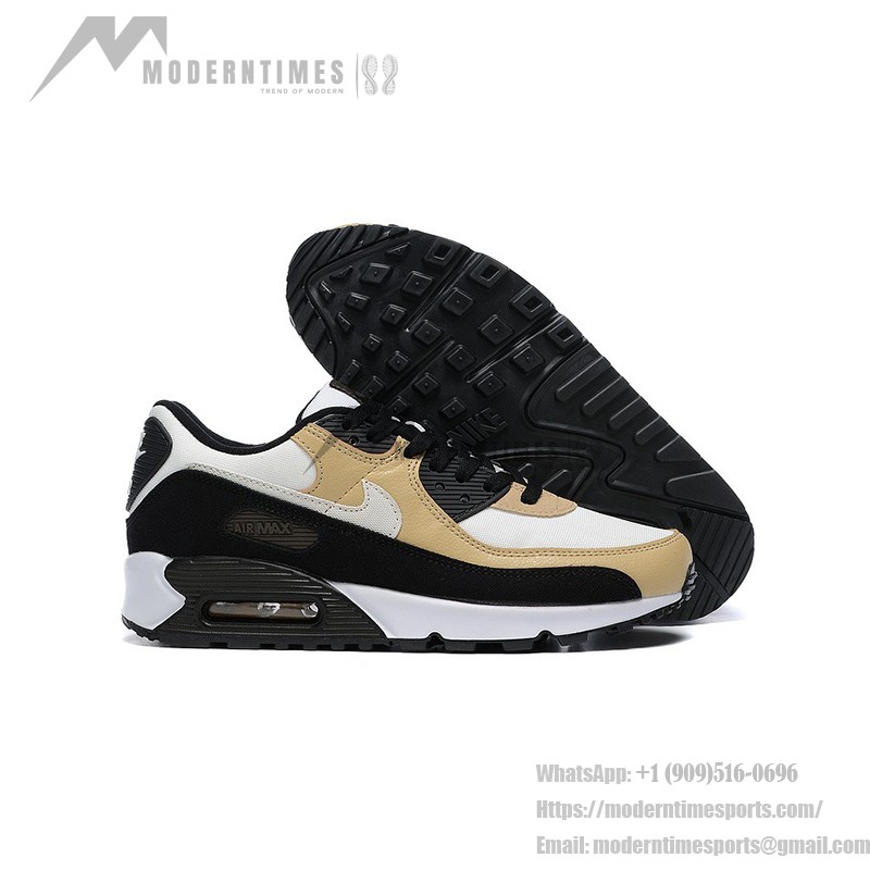 Nike Air Max 90 DE3522-001 - スタイリッシュなベージュ、ブラック、ホワイトスニーカー Nike Air Max 90 DE3522-001 - Air Maxクッション搭載のベージュ、ブラック、ホワイトスニーカー