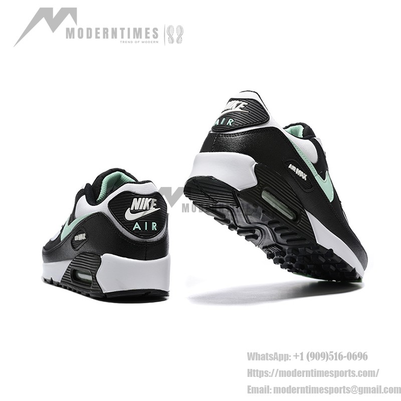 Nike Air Max 90 DH4619-100 - フレッシュなスタイルとクラシックな快適さ Nike Air Max 90 DH4619-100 - ブラック&ホワイトスニーカー、ミントグリーンスウッシュ付き