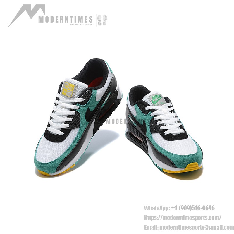 Nike Air Max 90 DM0029-004 - ホワイト&ティールスニーカー ブラックオーバーレイ付き Nike Air Max 90 DM0029-004 ホワイト&ティールスニーカー ブラックオーバーレイ付き