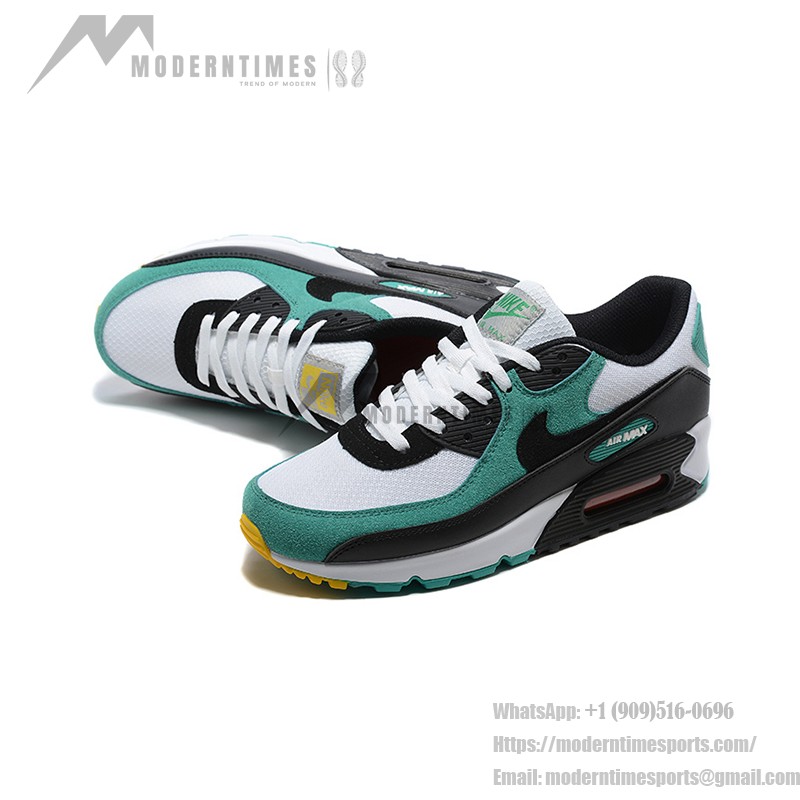 Nike Air Max 90 DM0029-004 - ホワイト&ティールスニーカー ブラックオーバーレイ付き Nike Air Max 90 DM0029-004 ホワイト&ティールスニーカー ブラックオーバーレイ付き