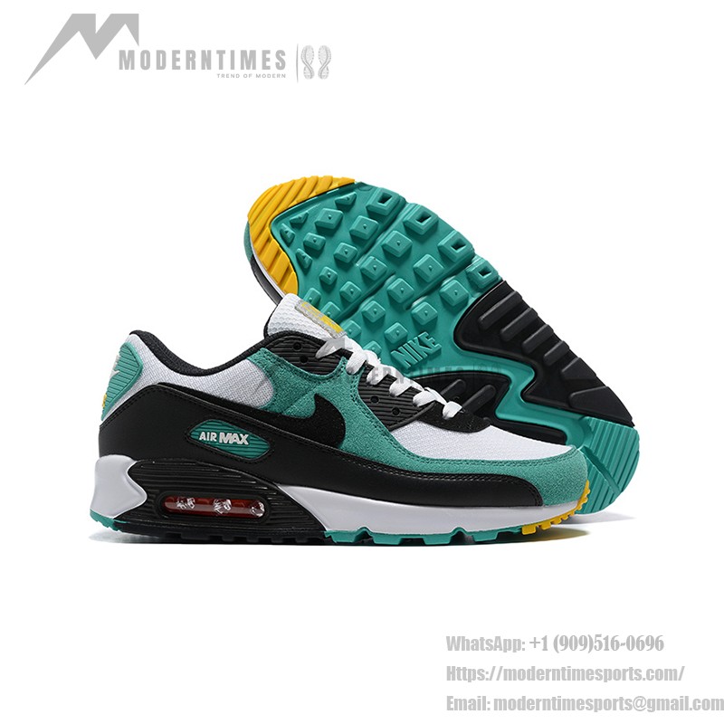Nike Air Max 90 DM0029-004 - ホワイト&ティールスニーカー ブラックオーバーレイ付き Nike Air Max 90 DM0029-004 ホワイト&ティールスニーカー ブラックオーバーレイ付き