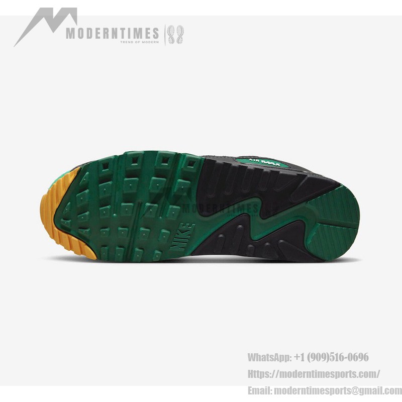 Nike Air Max 90 DM0029-004 - スタイリッシュなグリーン&ブラックスニーカー Nike Air Max 90 DM0029-004 - グリーン&ブラックのスニーカー、ホワイトディテール付き