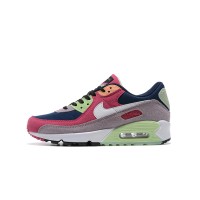 Nike Air Max 90 DM0035-500 - マルチカラー スエードスニーカー 鮮やかなピンク、グリーン、ネイビーのアクセント付き | アイコニックなスタイル & 卓越した快適さ