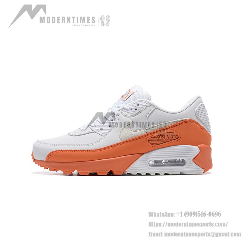 Nike Air Max 90 DM0958-100 - オレンジアクセントのスタイリッシュなホワイトスニーカー Nike Air Max 90 DM0958-100 - ホワイトとオレンジのスニーカー