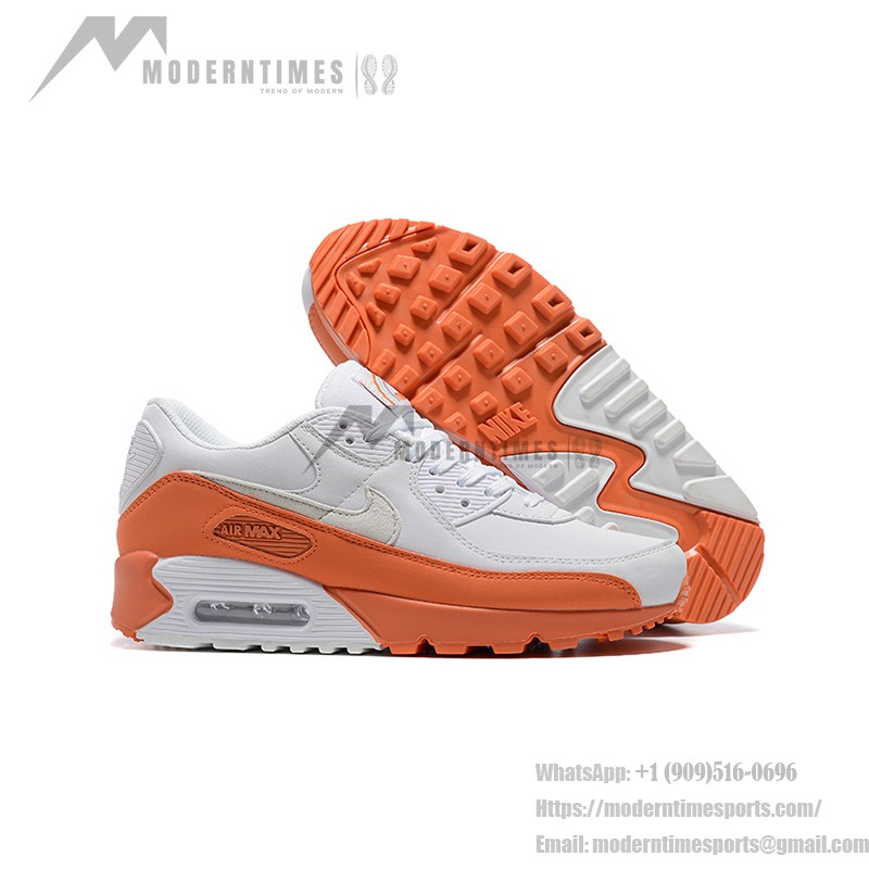 Nike Air Max 90 DM0958-100 - オレンジアクセントのスタイリッシュなホワイトスニーカー Nike Air Max 90 DM0958-100 - ホワイトとオレンジのスニーカー
