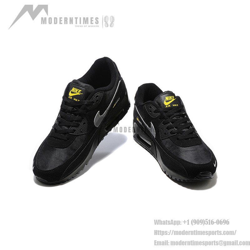 Nike Air Max 90 DO6706-001 - ブラック、グレー&イエロースニーカー Nike Air Max 90 DO6706-001 - グレースウッシュとイエローアクセントが特徴のブラックスニーカー
