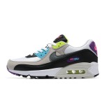 Nike Air Max 90 DR9900-100 - 鮮やかなマルチカラースニーカー Nike Air Max 90 DR9900-100 - グレー、ブラック、ホワイトのマルチカラースニーカー、ネオンアクセント付き