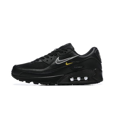 Nike Air Max 90 DX2651-001 - ブラックスニーカー、シルバー＆イエローアクセント付き | アイコニックな快適さと洗練されたデザイン