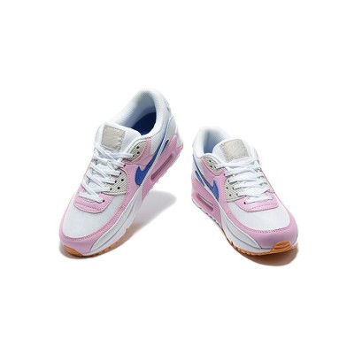 Nike Air Max 90 DX3316-100 - ホワイトスニーカー、ピンクのオーバーレイとブルーのスウッシュ付き | スタイリッシュな快適さとアイコニックなデザイン