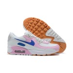 Nike Air Max 90 DX3316-100 - スタイリッシュなホワイトスニーカー、ピンク&ブルーアクセント付き Nike Air Max 90 DX3316-100 - ホワイトスニーカー、ピンクのオーバーレイとブルーのスウッシュ付き