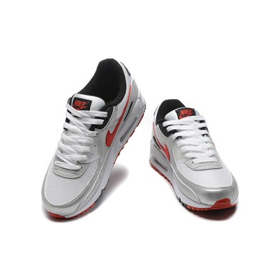 Nike Air Max 90 DX4233-001 - シルバー＆ホワイトスニーカー（レッドスウッシュ付き）| 未来的デザイン＆毎日の快適さ