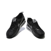 Nike Air Max 90 DX8969-001 - Black Sneakers with Grey Swoosh & Metallic Silver Midsole | Bold Comfort & Sleek Design