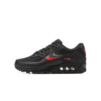Nike Air Max 90 DX9272-001 - レッドスウッシュが際立つブラックスニーカー | 洗練されたデザインと日常の快適さ