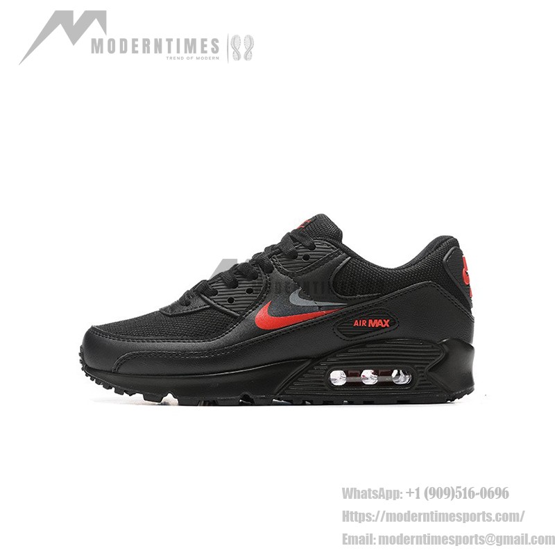 Nike Air Max 90 DX9272-001 - 洗練されたブラックデザインとレッドスウッシュ Nike Air Max 90 DX9272-001 - レッドスウッシュが映えるブラックスニーカー