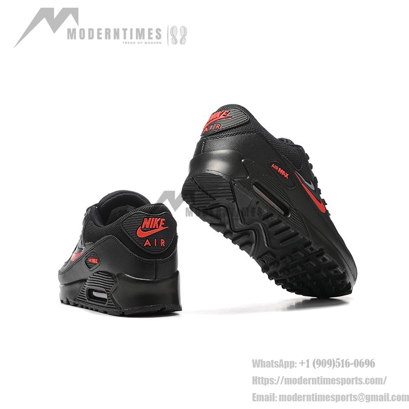 Nike Air Max 90 DX9272-001 - 洗練されたブラックデザインとレッドスウッシュ Nike Air Max 90 DX9272-001 - レッドスウッシュが映えるブラックスニーカー