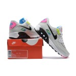 Nike Air Max 90 DZ4398-001 - Bold Grey Sneakers with Vibrant Neon Accents Nike Air Max 90 DZ4398-001 - Grey Sneakers with Neon Pink, Yellow & Blue Accents