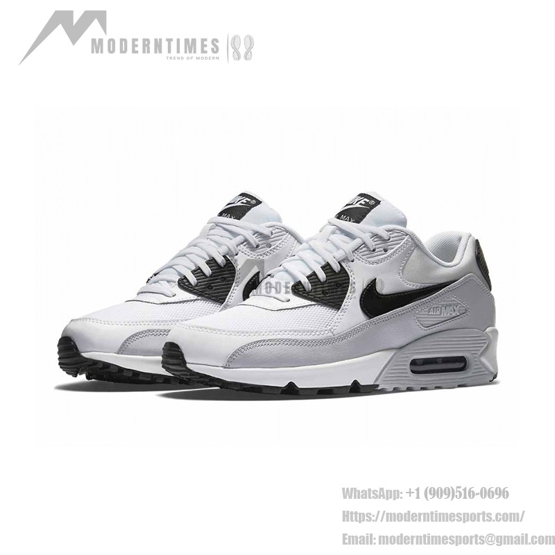 Nike Air Max 90 Essential 616730-111 - レトロな白と黒のスニーカー Nike Air Max 90 Essential 616730-111 - 白と黒のエアクッション付きスニーカー