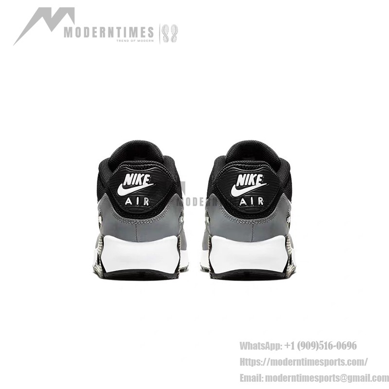 Nike Air Max 90 Essential AJ1285-018 - タイムレスなブラック、グレー、ホワイトのデザイン Nike Air Max 90 Essential AJ1285-018 - クラシックなブラック&グレースニーカーとホワイトスウッシュ