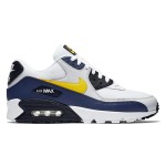 Nike Air Max 90 Essential 'ホワイト/ネイビー/イエロー' AJ1285-101 - スポーティーなデザインとMax Airクッショニング Nike Air Max 90 Essential 'ホワイト/ネイビー/イエロー' AJ1285-101 - ネイビーとイエローアクセントが映えるホワイトスニーカー