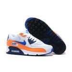 Nike Air Max 90 Essential 'トータルオレンジ/ブルー' AJ1285-104 - 鮮やかなデザインとMax Airクッショニング Nike Air Max 90 Essential 'トータルオレンジ/ブルー' AJ1285-104 - オレンジのオーバーレイとブルーのスウッシュが特徴のホワイトスニーカー