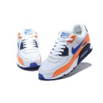 Nike Air Max 90 Essential 'トータルオレンジ/ブルー' AJ1285-104 - 鮮やかなデザインとMax Airクッショニング Nike Air Max 90 Essential 'トータルオレンジ/ブルー' AJ1285-104 - オレンジのオーバーレイとブルーのスウッシュが特徴のホワイトスニーカー