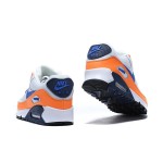 Nike Air Max 90 Essential 'トータルオレンジ/ブルー' AJ1285-104 - 鮮やかなデザインとMax Airクッショニング Nike Air Max 90 Essential 'トータルオレンジ/ブルー' AJ1285-104 - オレンジのオーバーレイとブルーのスウッシュが特徴のホワイトスニーカー