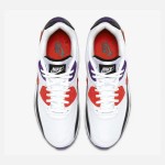 Nike Air Max 90 Essential 'ホワイト/レッド/ブラック/パープル' AJ1285-106 - 鮮やかな配色とMax Airクッショニング Nike Air Max 90 Essential 'ホワイト/レッド/ブラック/パープル' AJ1285-106 - レッド、ブラック、パープルのアクセントが特徴のホワイトスニーカー
