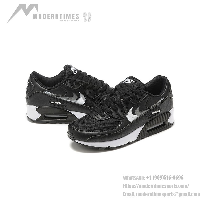 Nike Air Max 90 FD0657-001 - 洗練されたブラックスニーカー Nike Air Max 90 FD0657-001 - ブラックスニーカー&メタリックシルバースウッシュ