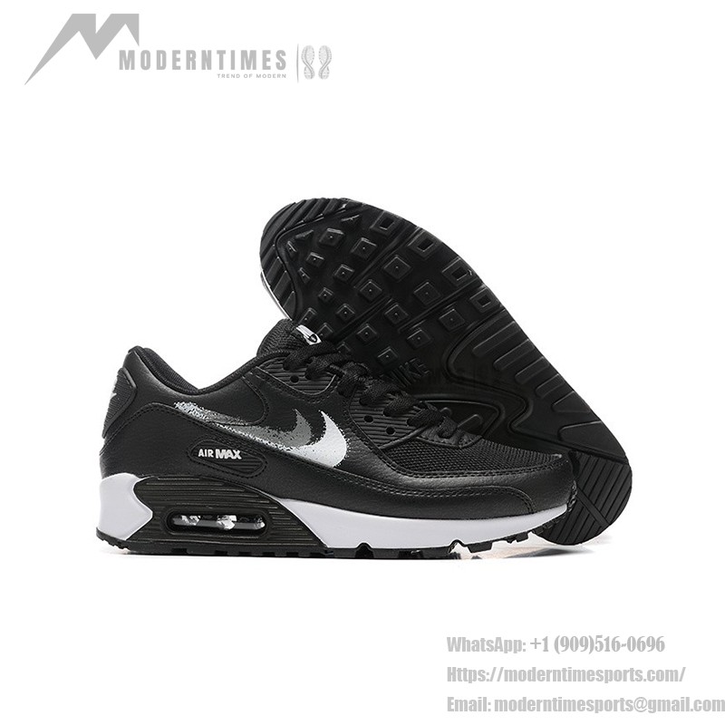 Nike Air Max 90 FD0657-001 - 洗練されたブラックスニーカー Nike Air Max 90 FD0657-001 - ブラックスニーカー&メタリックシルバースウッシュ