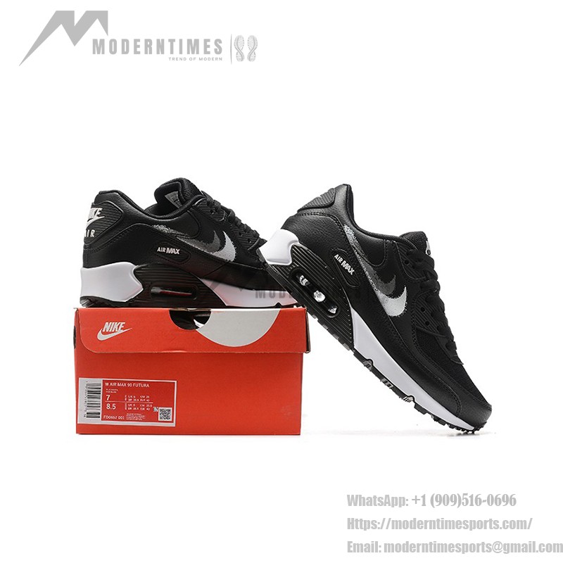 Nike Air Max 90 FD0657-001 - 洗練されたブラックスニーカー Nike Air Max 90 FD0657-001 - ブラックスニーカー&メタリックシルバースウッシュ