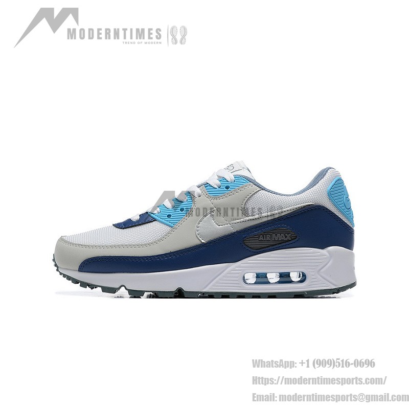 Nike Air Max 90 FD0664-400 - ネイビーハイライトの洗練されたグレースニーカー Nike Air Max 90 FD0664-400 - グレースニーカー、ネイビー&ライトブルーのアクセント付き