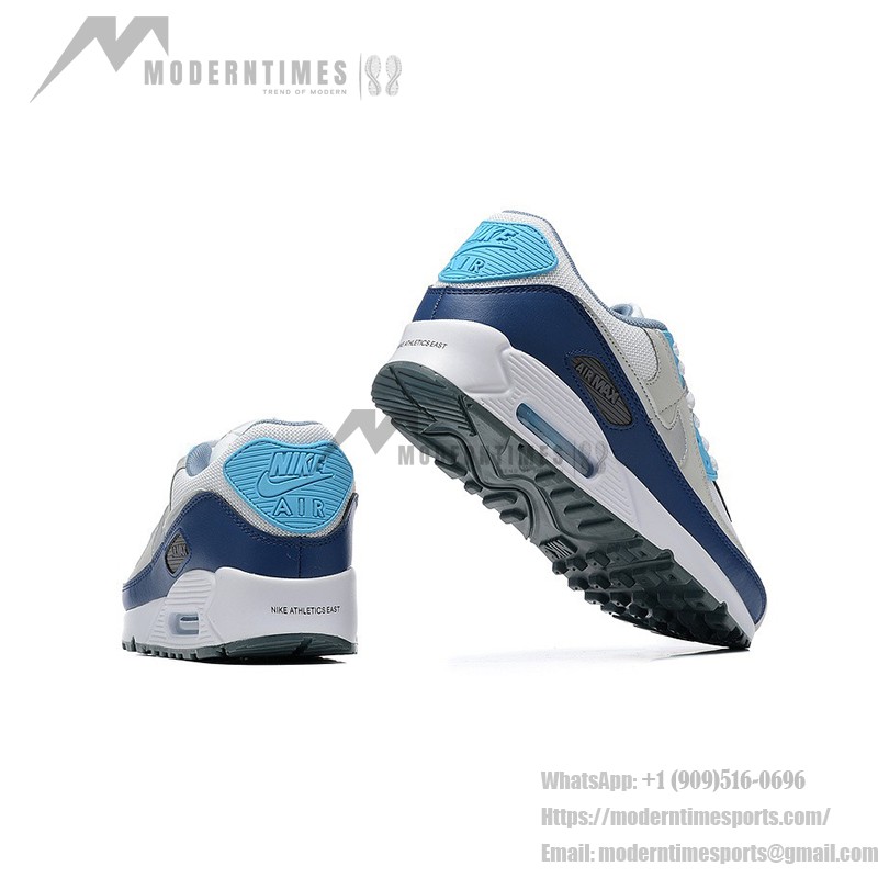 Nike Air Max 90 FD0664-400 - ネイビーハイライトの洗練されたグレースニーカー Nike Air Max 90 FD0664-400 - グレースニーカー、ネイビー&ライトブルーのアクセント付き