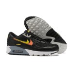 Nike Air Max 90 FJ4229-001 - 大胆なグラデーションスウッシュスニーカー Nike Air Max 90 FJ4229-001 - グラデーションオレンジ&イエロースウッシュ付きブラックスニーカー