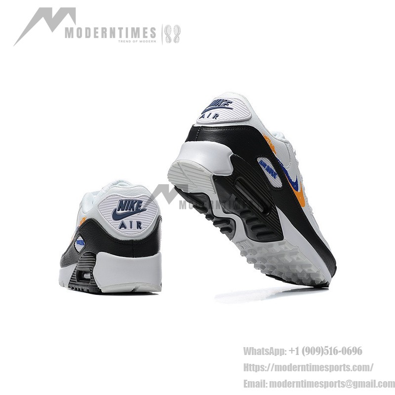 Nike Air Max 90 FJ4592-100 - グラフィックスウッシュが特徴のホワイトスニーカー Nike Air Max 90 FJ4592-100 オレンジとブルーのグラフィックスウッシュが映えるホワイトスニーカー