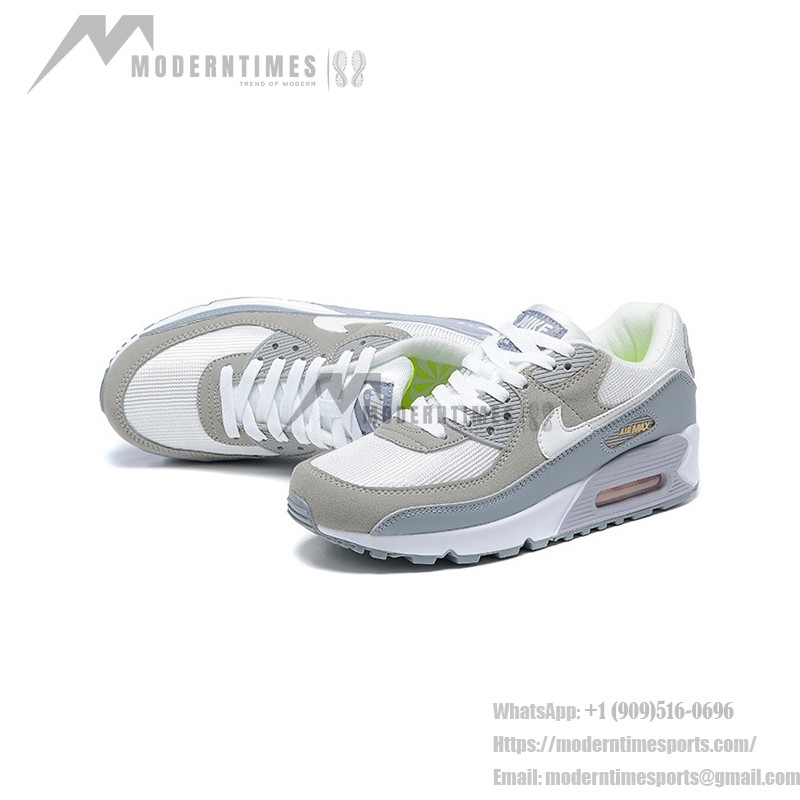 Nike Air Max 90 FJ4824-001 - クラシックデザイン & 日常の快適さ Nike Air Max 90 FJ4824-001 - ホワイト、ベージュ、グレーのスニーカー