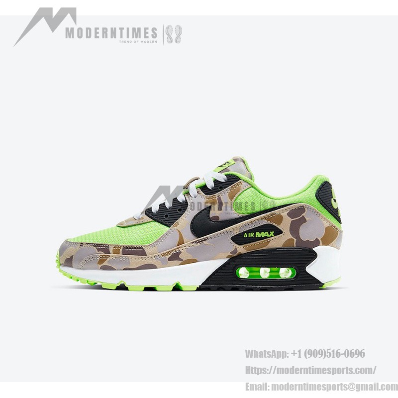 Nike Air Max 90 'Green Camo' - 鮮やかなカモフラージュ Nike Air Max 90 'Green Camo' CW4039-300、グリーンメッシュとカモフラージュオーバーレイ付き