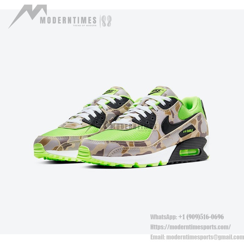 Nike Air Max 90 'Green Camo' - 鮮やかなカモフラージュ Nike Air Max 90 'Green Camo' CW4039-300、グリーンメッシュとカモフラージュオーバーレイ付き