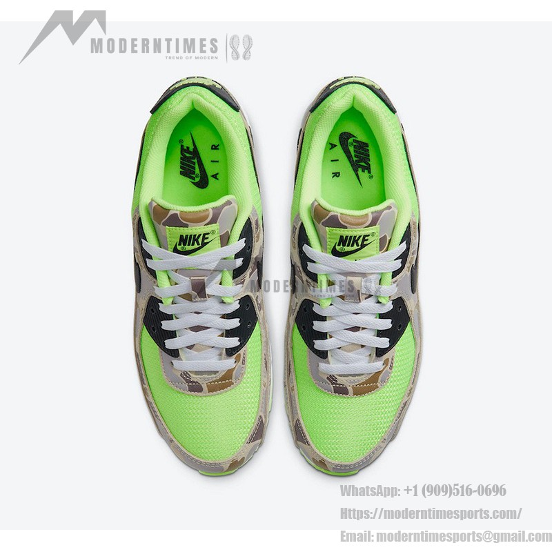 Nike Air Max 90 'Green Camo' - 鮮やかなカモフラージュ Nike Air Max 90 'Green Camo' CW4039-300、グリーンメッシュとカモフラージュオーバーレイ付き