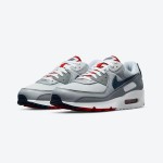 Nike Air Max 90 'USA グレー/レッド/ブルー' - クラシックなアメリカンスタイル Nike Air Max 90 'USA グレー/レッド/ブルー' DZ1846-001、グレーのアッパー、レッドのアクセント、ネイビーブルーのスウッシュ